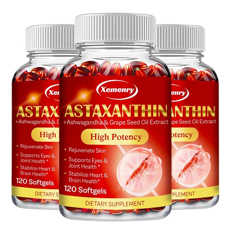 Astaxanthin Softgels 24mg - Support Skin, Eye, Joint Health, Anti-oxidation, Relieve Eye Fatigue, Enhance Immunity