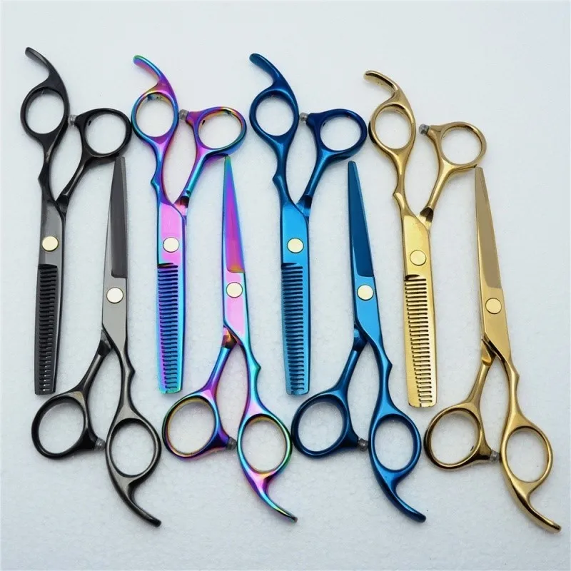 Beauty Flat Scissors Natural Teeth Clipper6.0/5.5Pet Dog Hair Scissors Barber Specific Bangs Scissors Hair Brush Styling Cutting