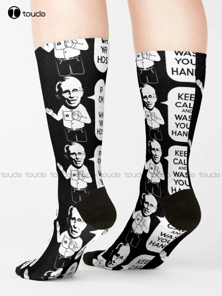 Dr. Fauci Keep Calm & Wash Your Hands Dr Fauci Is My Homeboy  Socks Mens Colorful Socks Street Skateboard Socks Streetwear Retro