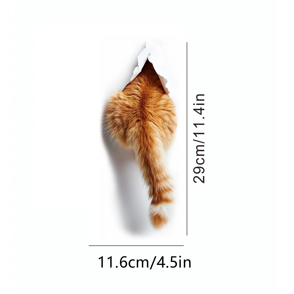 1pc Cute Orange Tabby-like Rocking Tail Vinyl Stickers-Peel-and-Stick,for Cars,Laptops, Home Decor-Scratch Concealing Decoration