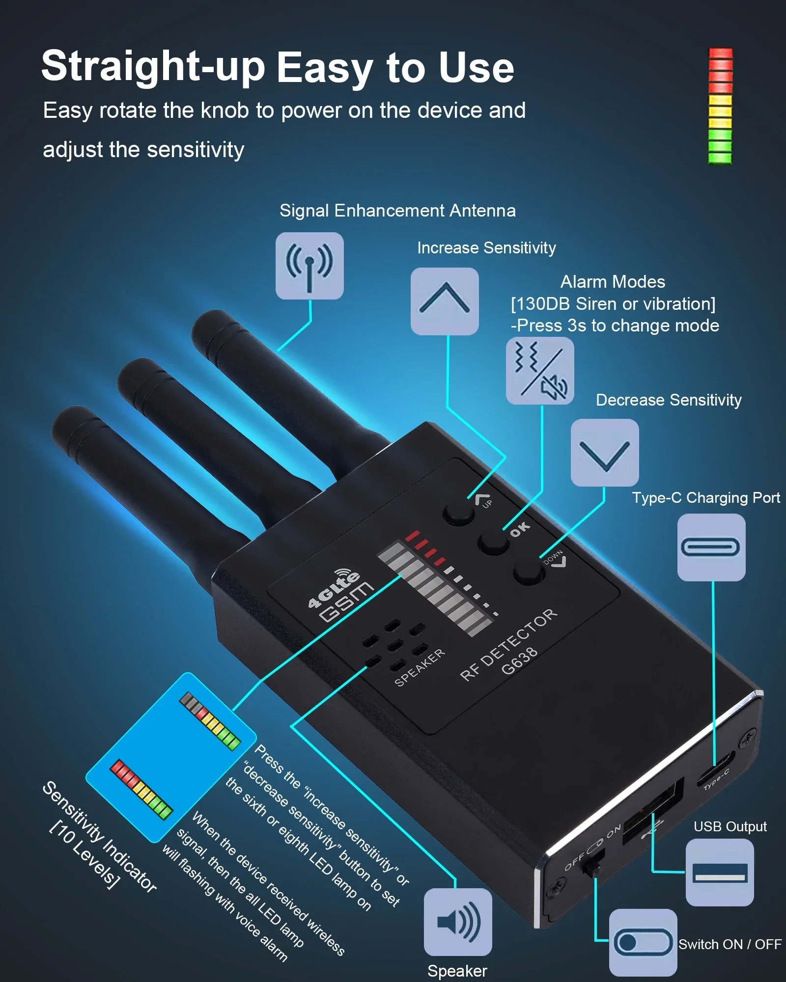 أدوات مكافحة صريحة التجسس كاشف كاميرا خفية صغيرة Espia Camara RF إشارة GPS علة مكتشف المزيد من الحماية الأمنية للجهاز السري