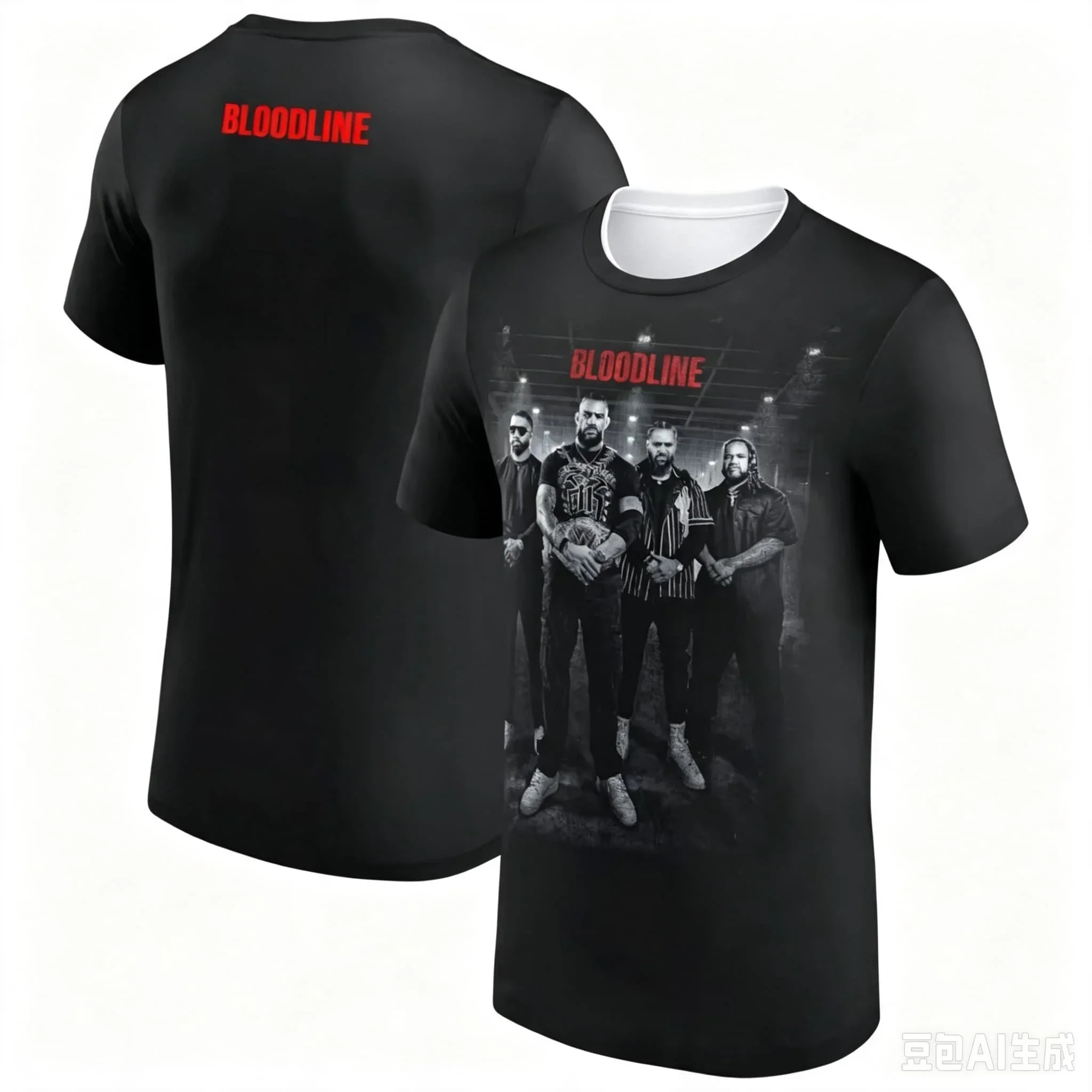 Roman Reigns The Bloodline Foto T-Shirt Rundhals Kurzarm Polyester T-Shirt Damen Herren Outdoor Streetwear Oberteile Familien-Matching – Detail 5