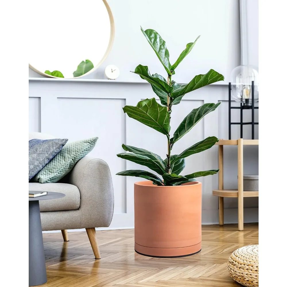 

Flower Pot 12 Inch Plant Pot with Drainage Hole and,Round Cylinder Planter Pots for Indoor Plants,Home Garden Pots Planters