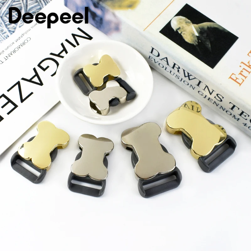 2/4/10Pcs Deepeel 10-25mm Metal Side Release Buckles Bone Shape Bag Strap Insert Adjuster Clasp Dog Collar DIY Luggage Accessory