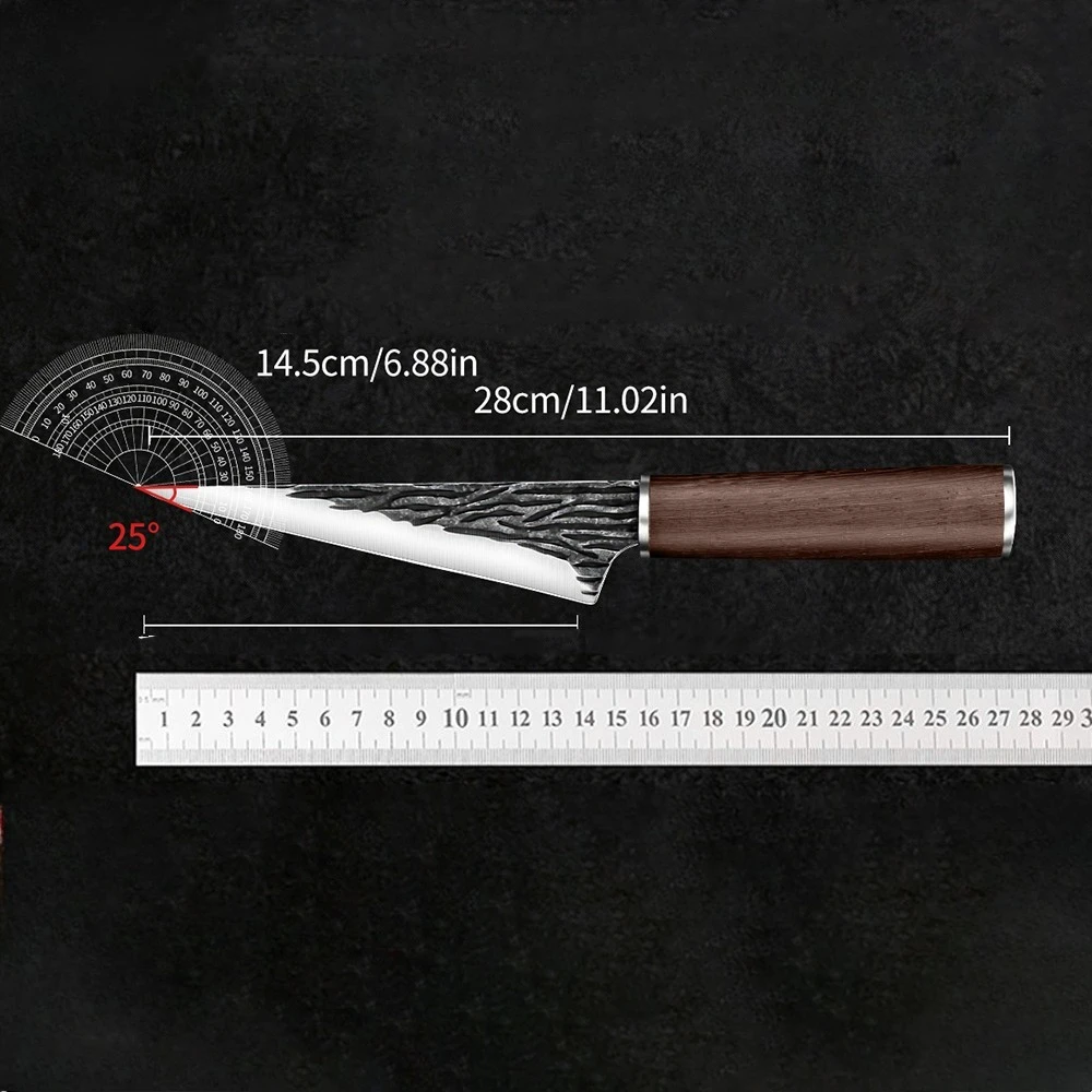 Forged Stainless Steel Knife Kitchen Boning Knife Slicing Chef Knife Wooden Handle Meat Cleaver Filleting Knives Cooking Tools