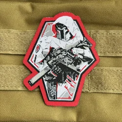 Fett Tactical Patch Mandalorian Warrior Hook and Loop Woven Patches Bounty Hunter Morale Badge Military Armband Backpack Sticker