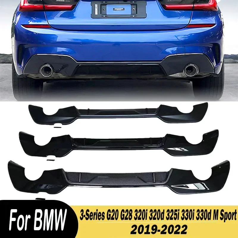 For BMW 3-Series G20 G28 320i 320d 325i 330i 330d M Sport 2019-2022 Car Rear Bumper Lip Diffuser Splitter Spoiler Body Kits