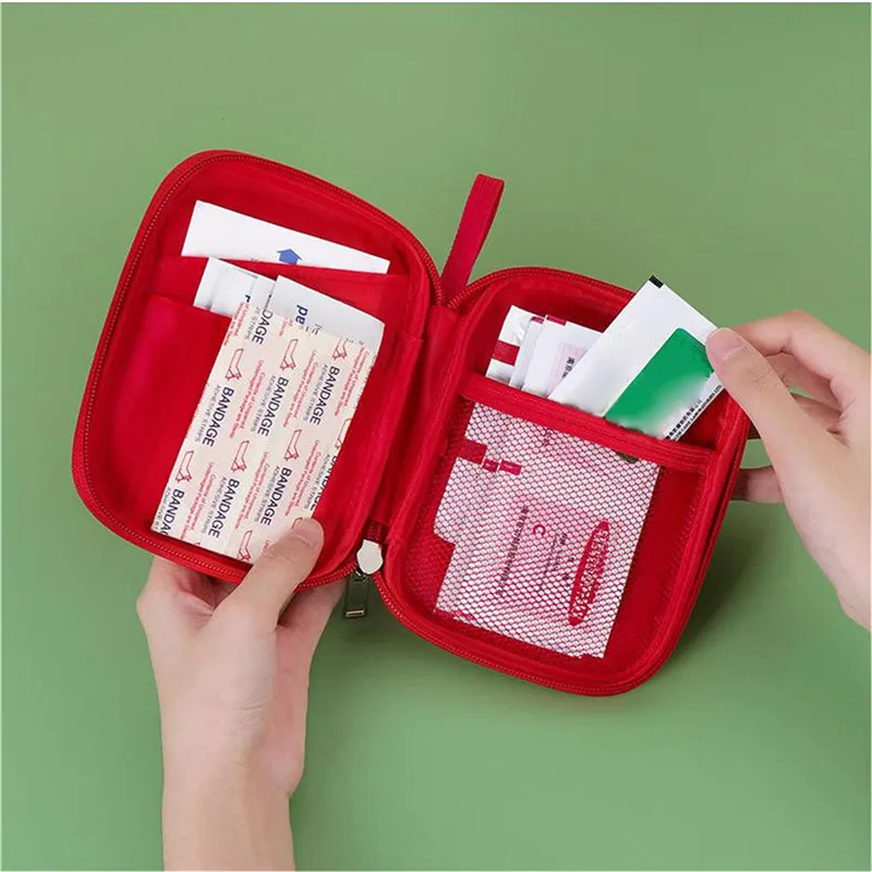 Mini bolsa de almacenamiento médica portátil para el hogar, Kit de primeros auxilios de emergencia para acampar, organizador para el hogar, bolsa de viaje al aire libre, accesorios al aire libre