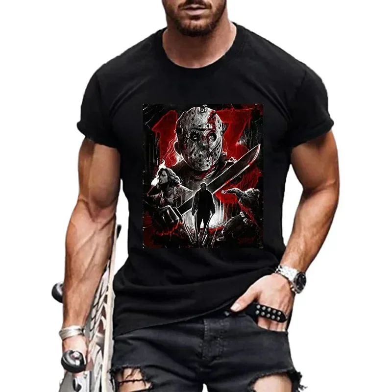 Short Sleeve Shirts Tee Top Gifts manga Mens Friends Halloween T-Shirt Michael Jason Halloween Myers Horror Scary Movies Graphic