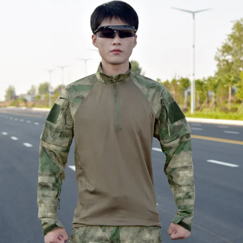 Hot Sale New Pioneer Tactical Frog Suit Camouflage Man Outdoor Training Hunting Breathable Long-sleeve Shirt Hiking Hiking Fans