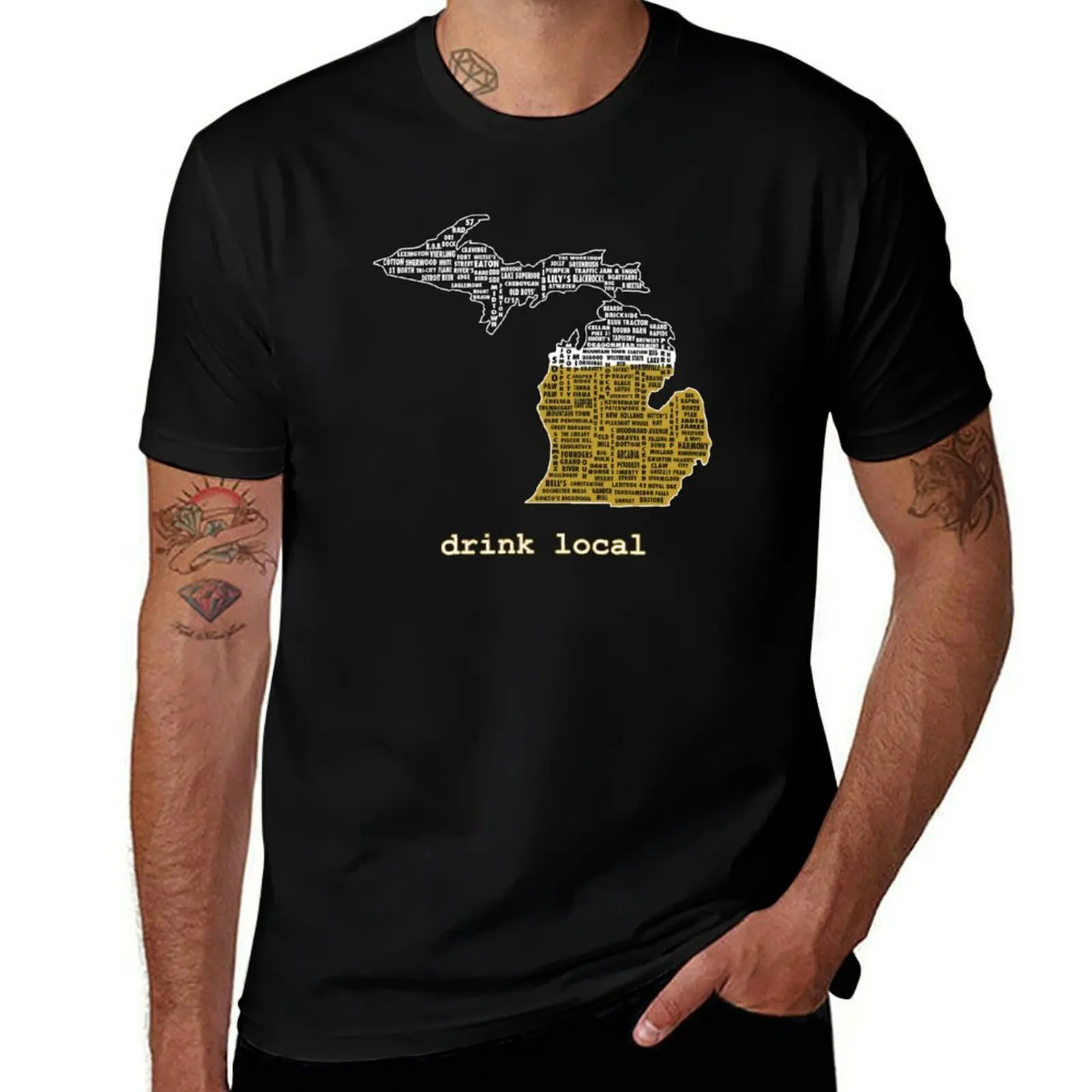 

Drink Local (MI) T-Shirt t shirts for man slim fit graphic t shirts for man t shirt man luxury T-shirt
