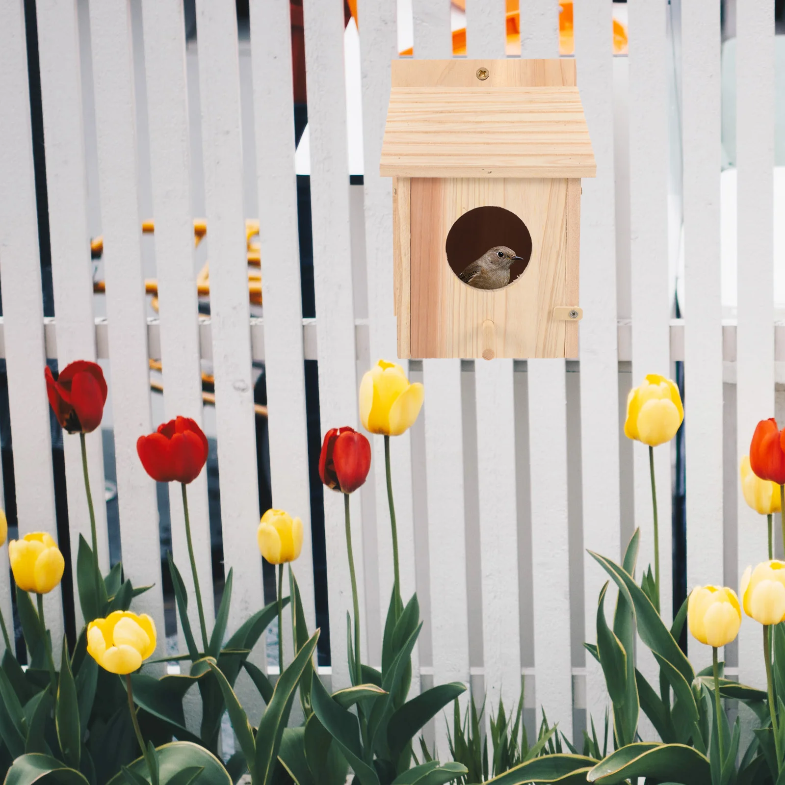 BEEHIVE BIRDHOUSE สวิตช์ไฟ Surround Birdcage ตกแต่งไม้ธรรมชาติสําหรับภายนอก