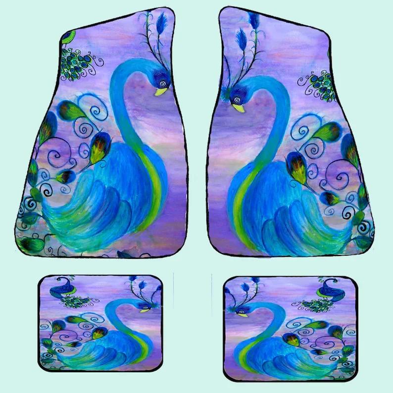 

Peacock Art Car Mats front and rear from my original design