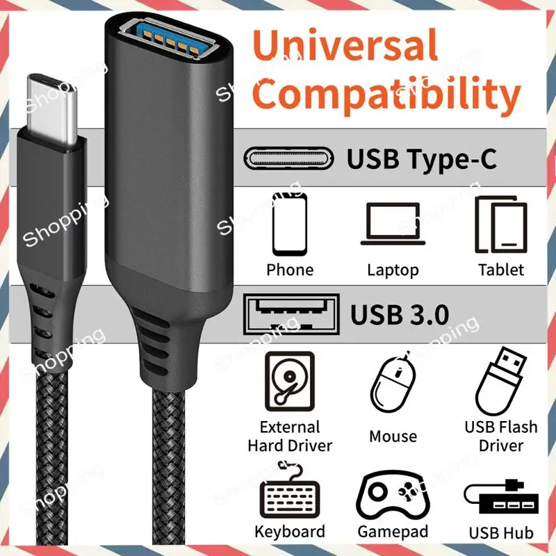 M20K High Quality Data Cable Type-C To USB3.0 Transfer Cable For Mobile Tablet Computer Vehicle Extension Converter