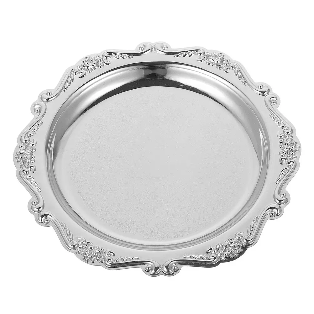 Vintage Iron Snack Dish Elegant Serving Tray Jewelry Holder Plate for Desserts Cakes Pastry Coffee Breakfast Appetizer view 2