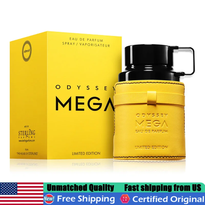 

Original Arabic Perfumes Armaf Odyssey Mega Man Eau de Parfum Spray 3.4 Oz Premium Fresh Woody Aromatic Men EDP Pheromones Cologne 100ml Portable Sporty Citrus Mint Long Lasting Fragrance with Pineapple Cedar Vetiver for Summer Outdoor Sports & Daily Wear