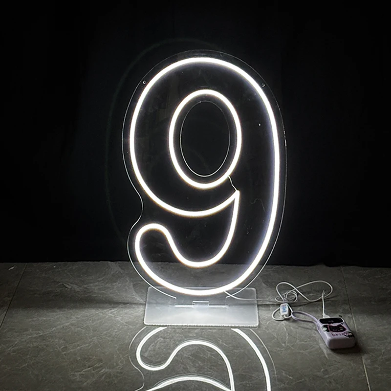 60CM Large Number Neon Sign LED Digital Neon Light Acrylic Number Lamp For Birthday Party Anniversary Event Wall Decoration