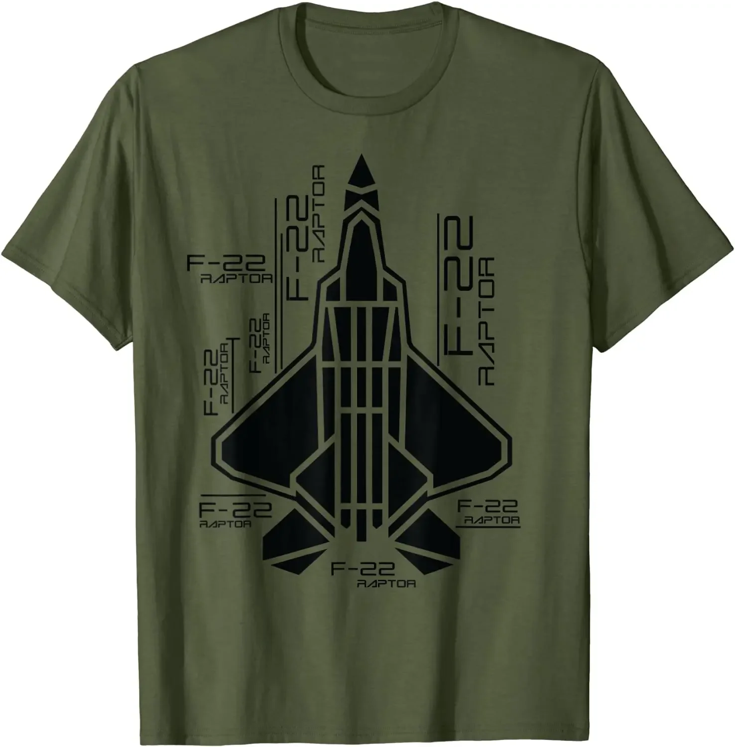 Raptor Airplane F-22 Jet Fighter Souvenir and Fighter Jet T-Shirt Short Sleeve Casual 100% Cotton O-Neck  Summer  Tees