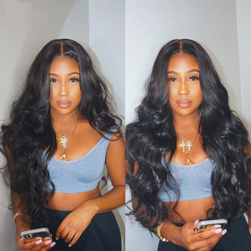Body Wave 4*4 Lace Closure Wigs Human Hair Brazilian 13x1 Front Lace Wigs Natural Color Lace Closure Wigs For Women Pre Plucked