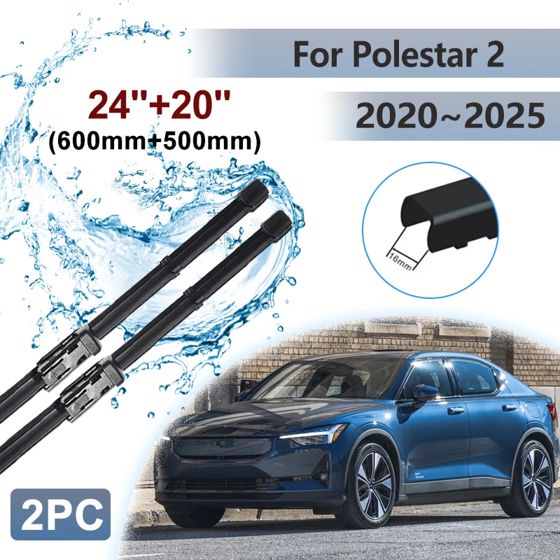 

24"+20" For Polestar 2 Wiper 2020 2021 2022 2023 2024 2025 Car Windshield Front Wipers Blades Brushes Cleaning Auto Accessories