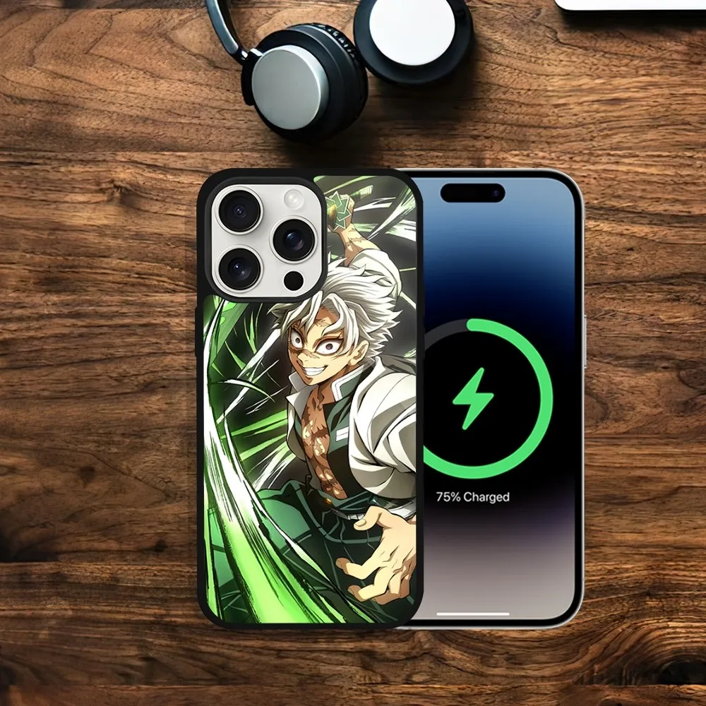 Anime D-Demon S-Slayer Season 4 Phone Case For iPhone 11 13 12 14 15 Plus Max Pro Magsafe Magnetic Wireless Charging shell