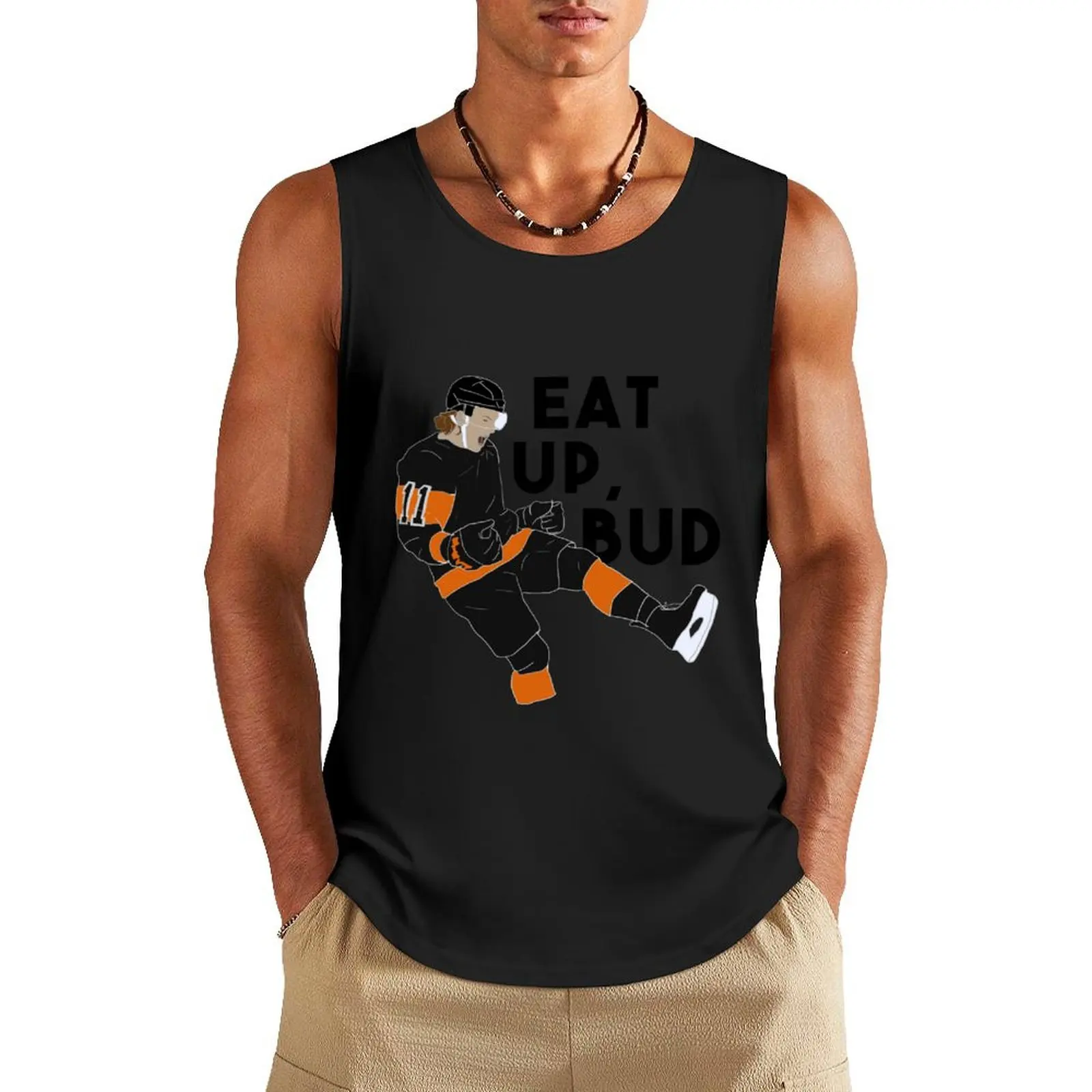 

Travis Konecny Chirps Tank Top basketball Vest t-shirt for men Men's gym t-shirt