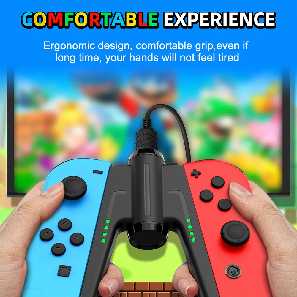 IINE Charging Grip for Nintendo Switch Joycon Charging Dock Controller Accessories Bridge Shape Charger Channel Indicator