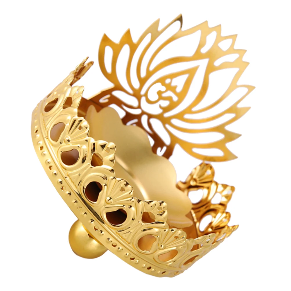 

Holder Metal Stand Vintage Retro Decor Home Accessories Chic Lotus Shaped Windproof Candlestick