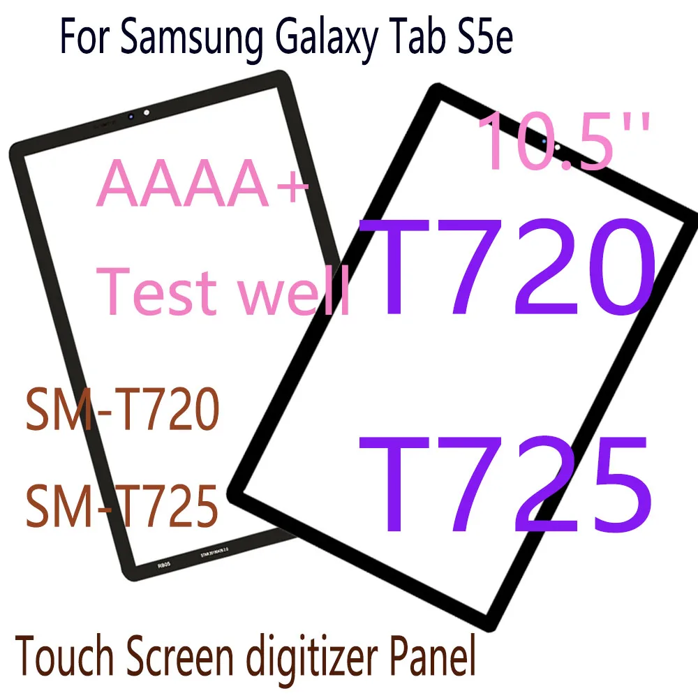 

AAAA + протестированный дисплей 10,5 дюйма для Samsung Galaxy Tab S5e T720 T725 Φ сенсорный экран внешняя стеклянная панель Объектив Запасная часть