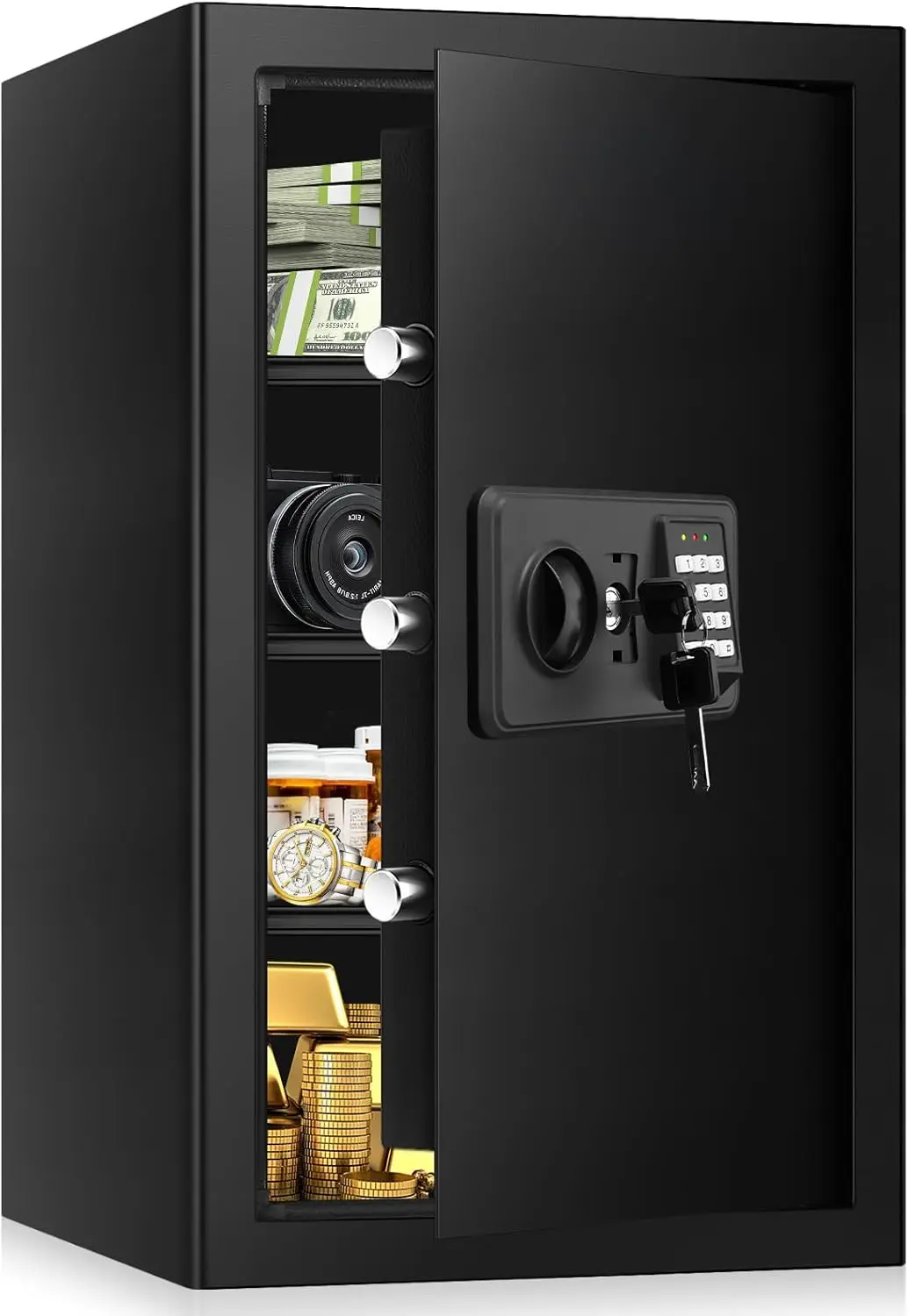 

Large 5.3 Cuft Fireproof Home Safe with Digital Keypad, Removable Shelves & LED Light for Valuables