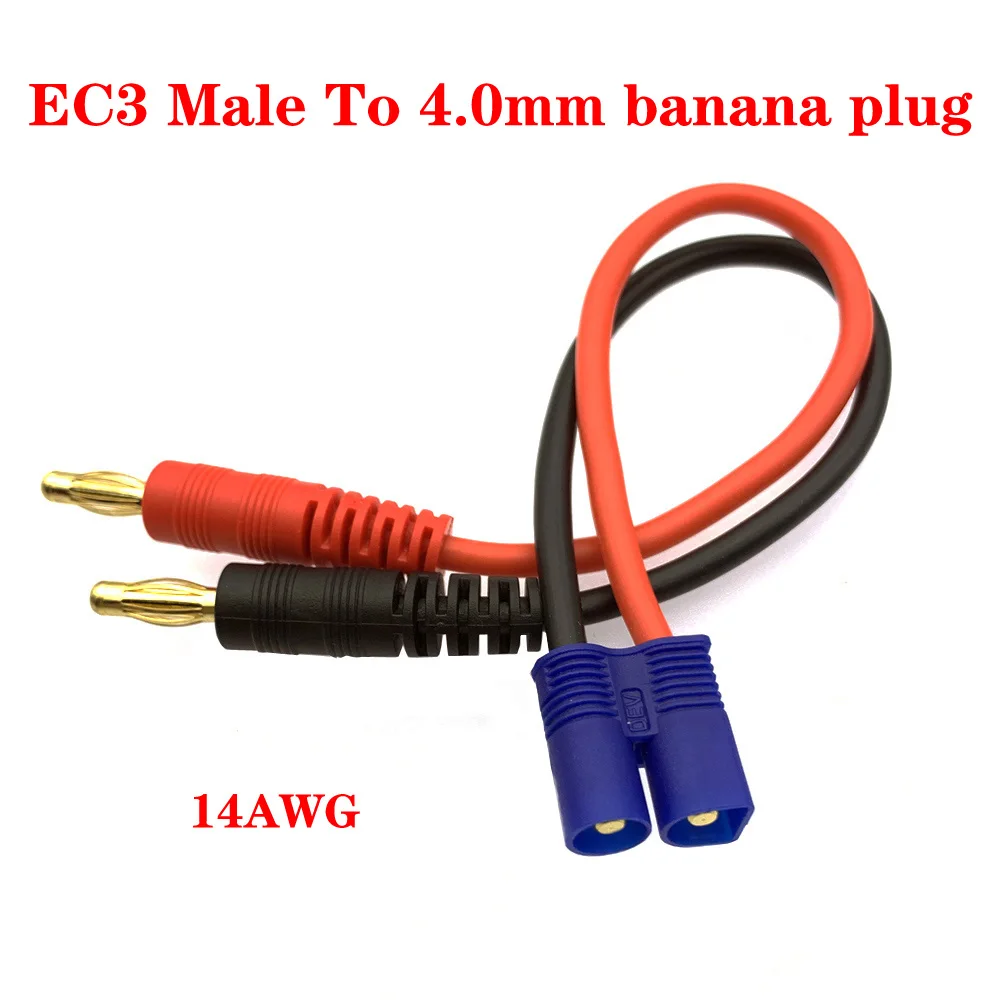 

EC3 EC5 TRX Male To Banana 4.0mm Plug Conversion Cable 14AWG for RC Battery charge connector Wire FPV Car Boat Balance charging