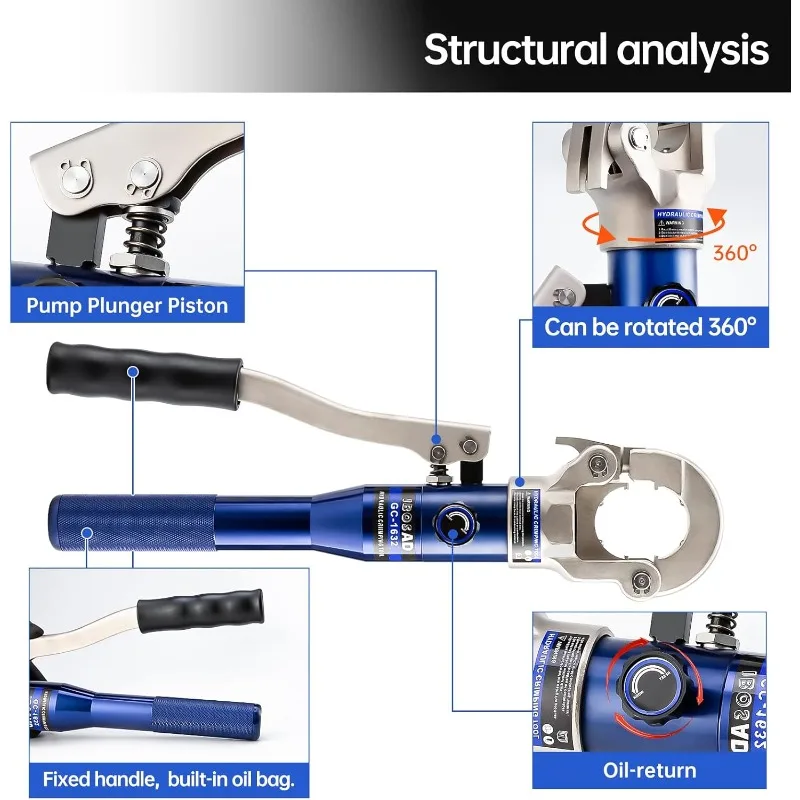 Alat Crimping Pipa Tembaga IBOSAD untuk Fitting Pipa Tembaga dengan Rahang 1/2 inci, 3/4 inci, dan 1 inci, Tang Tekan Pipa Tembaga, Wi