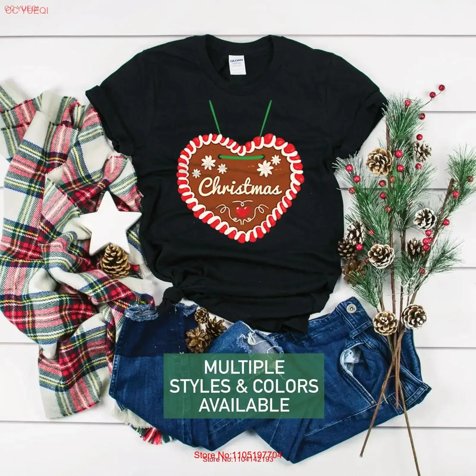 

Рождественская футболка с пряничным пряником, милый детский винтажный стираный графический модный женский слегка уличная одежда, топ для повседневной носки