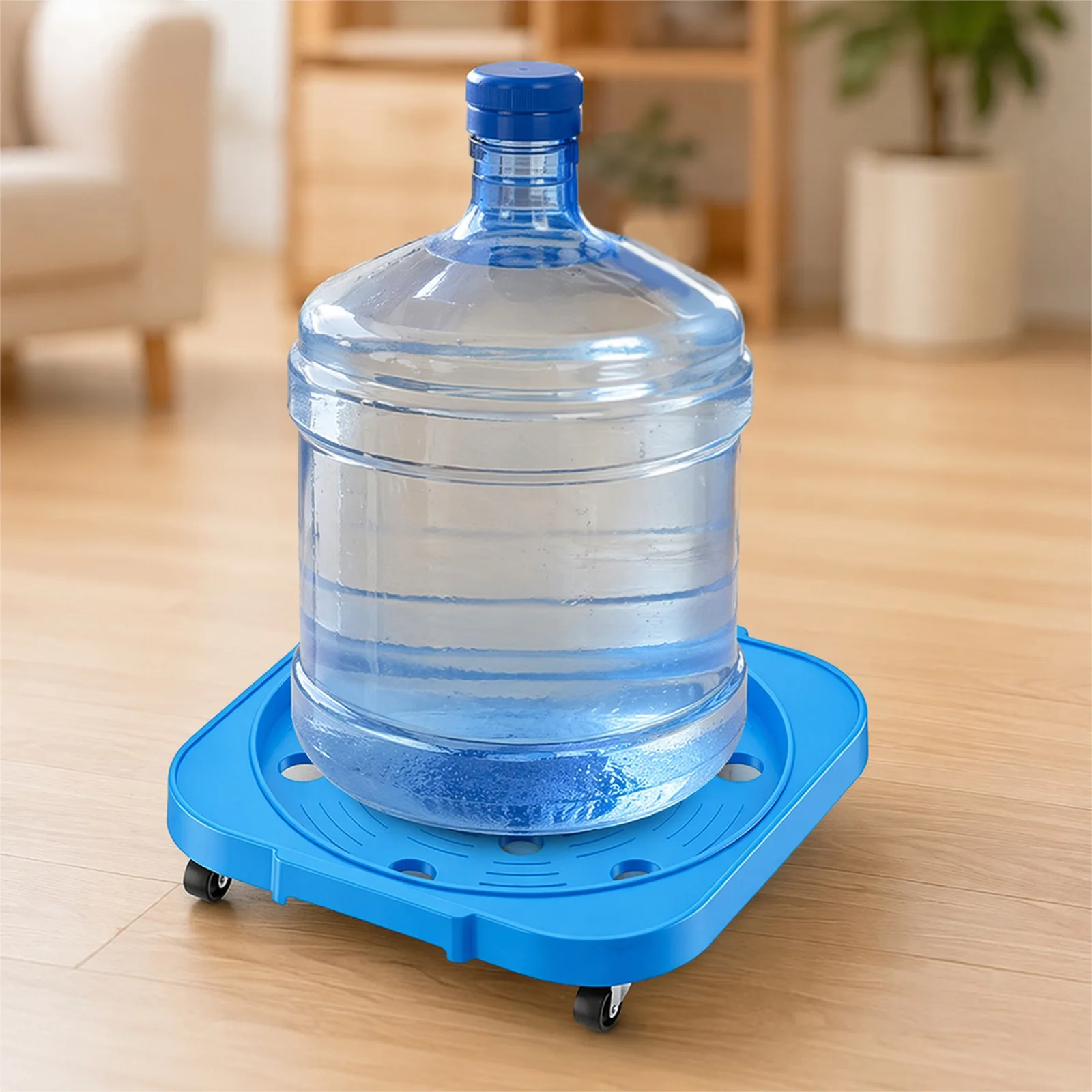 12.8inch Movable Base Tray with 4 Universal Wheels Rolling Bucket & Flower Pot Stand for Outdoors Indoors Large Plants