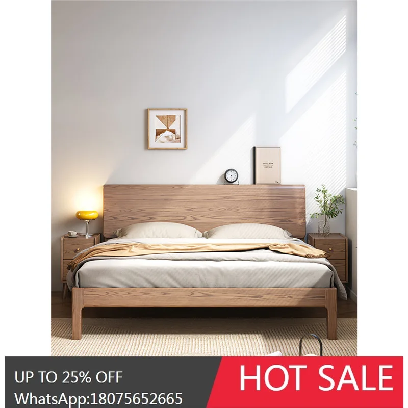 SGF Nordic Bed Modern Simple Solid Wood Furniture Master Bedroom 1.8m Double Bed