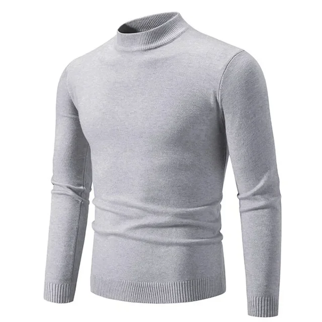 Autumn Men's Half Turtleneck Sweater Solid Color Basic Style Casual Fashion Knitwear Slim Fit High Elastic Male Warm Pullovers 4 Autumn Men's Half Turtleneck Sweater Solid Color Basic Style Casual Fashion Knitwear Slim Fit High Elastic Male Warm Pullovers 4