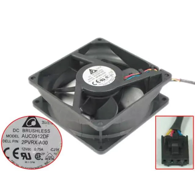 

Delta Electronics AUC0912DF CJ1K DC 12V 0.75A 90x90x32mm 4-Wire Server Cooling Fan