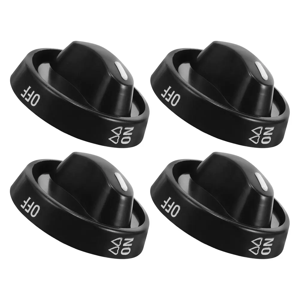 

4pcs Gas Stove Knob Black Control Replacement Universal Cooktop Knobs Durable ABS Leakproof Suitable Home Kitchen
