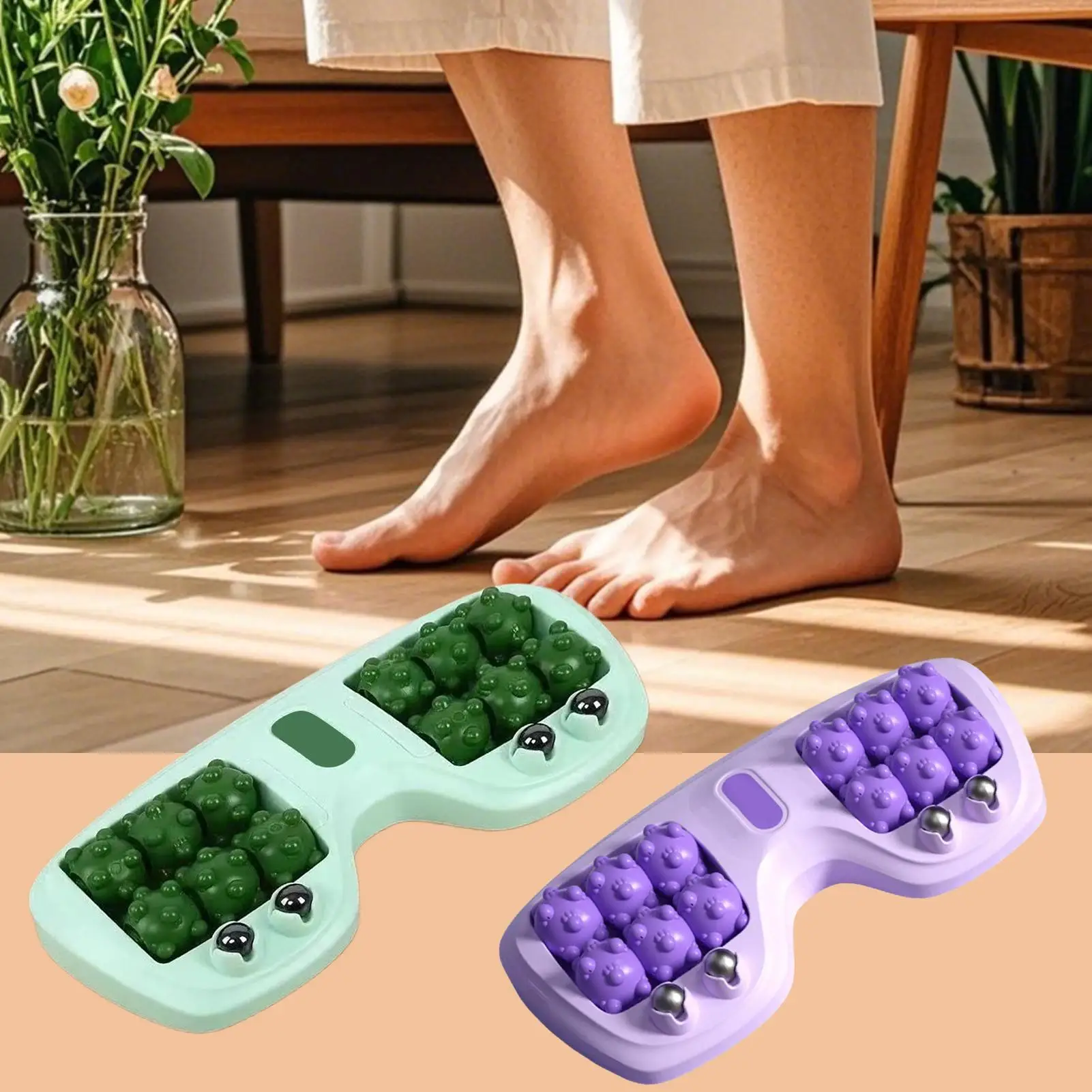 Fußmassagegerät Roller Füße Akupressur Punkt Massage Plantarfasziitis Schmerzlinderung Doppelfuß Manuelle Massage Relax Roller