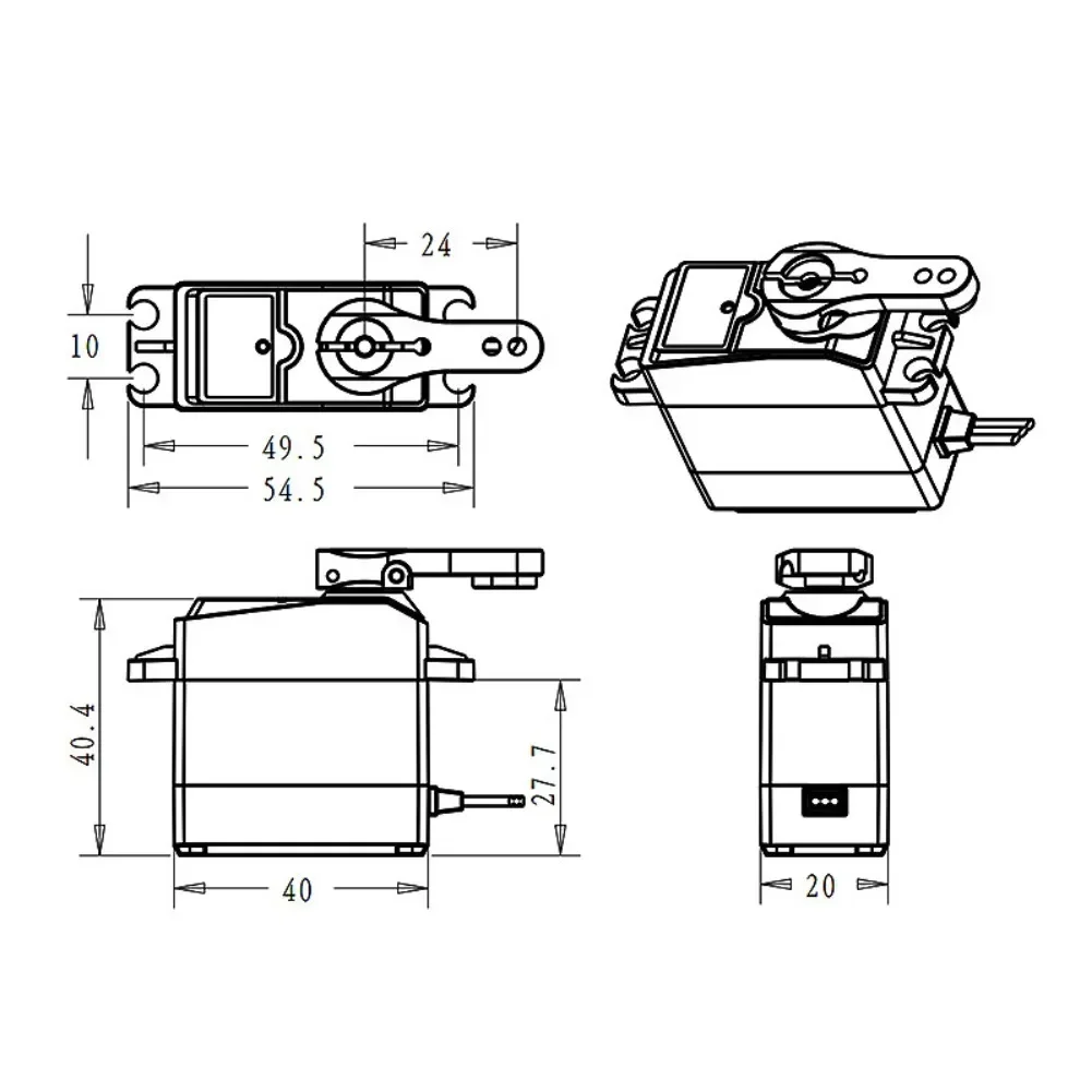 Servomotor Digital BLS3245MG, 45KG, 7,4 V, semimetálico, sin escobillas, eje único, alto par, IP67, resistente al agua para coche RC 1:8 1:10 1:12