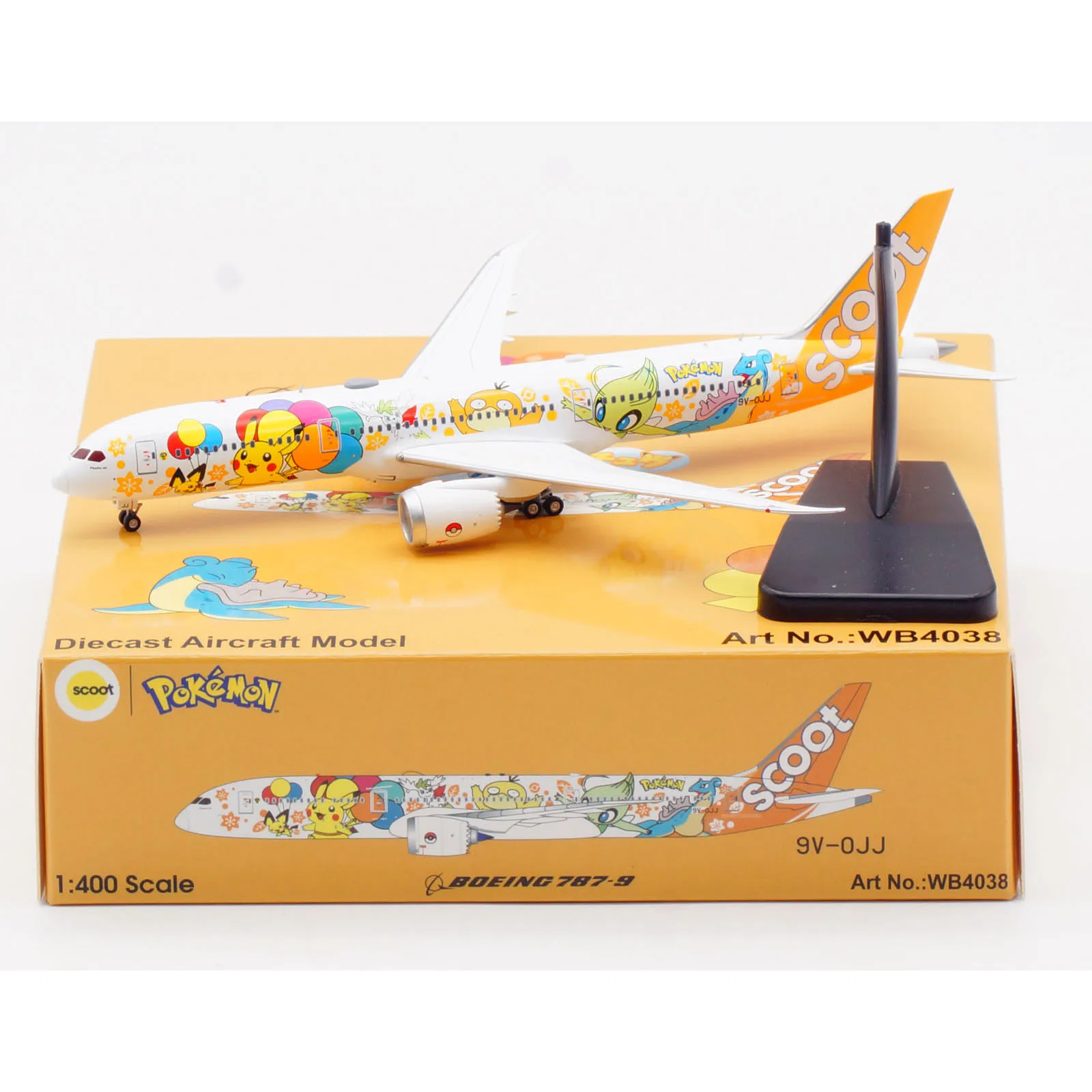 

WB4038 Alloy Collectible Plane Gift Aviation 1:400 Scoot Airlines Boeing B787-9 Diecast Aircraft Model 9V-OJJ With Tractor