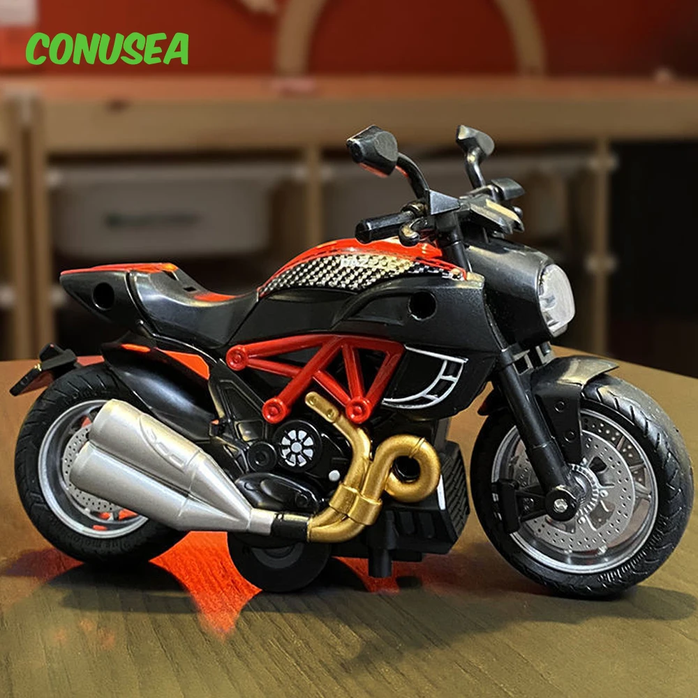 

1:14 Motorcycle Toys Simulation Alloy Car Model with Sound and Light Pull Back Toy Car Toys Hobbies Modeling Die Cast Vehicles