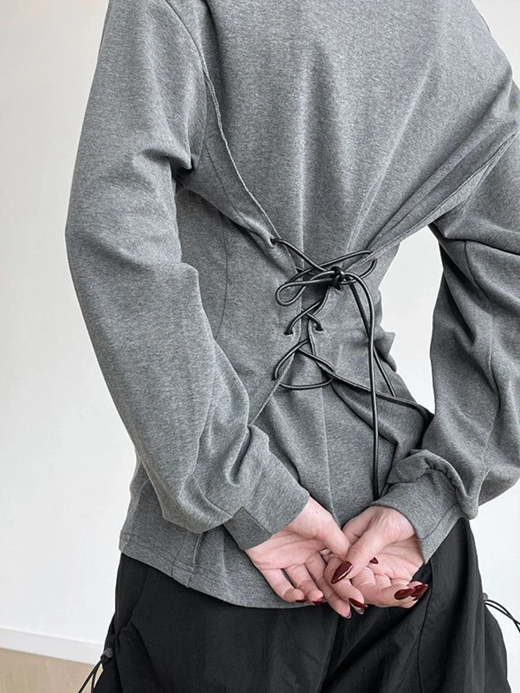 

Облегающие бандажные толстовки женские с длинным рукавом и v-образным вырезом винтажная уличная одежда пуловеры Harajuku повседневный корейский простой офисный женский топ