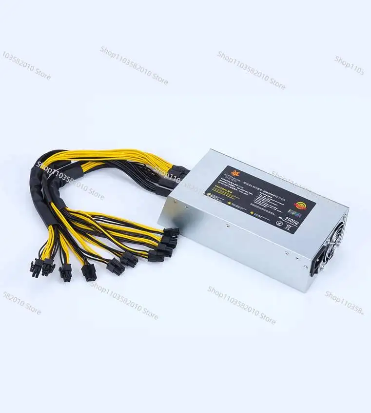 

2U4U single channel silent 1800W 2000W 2400W with 10 6P heads b85 b75 eight 8 card platform power supply