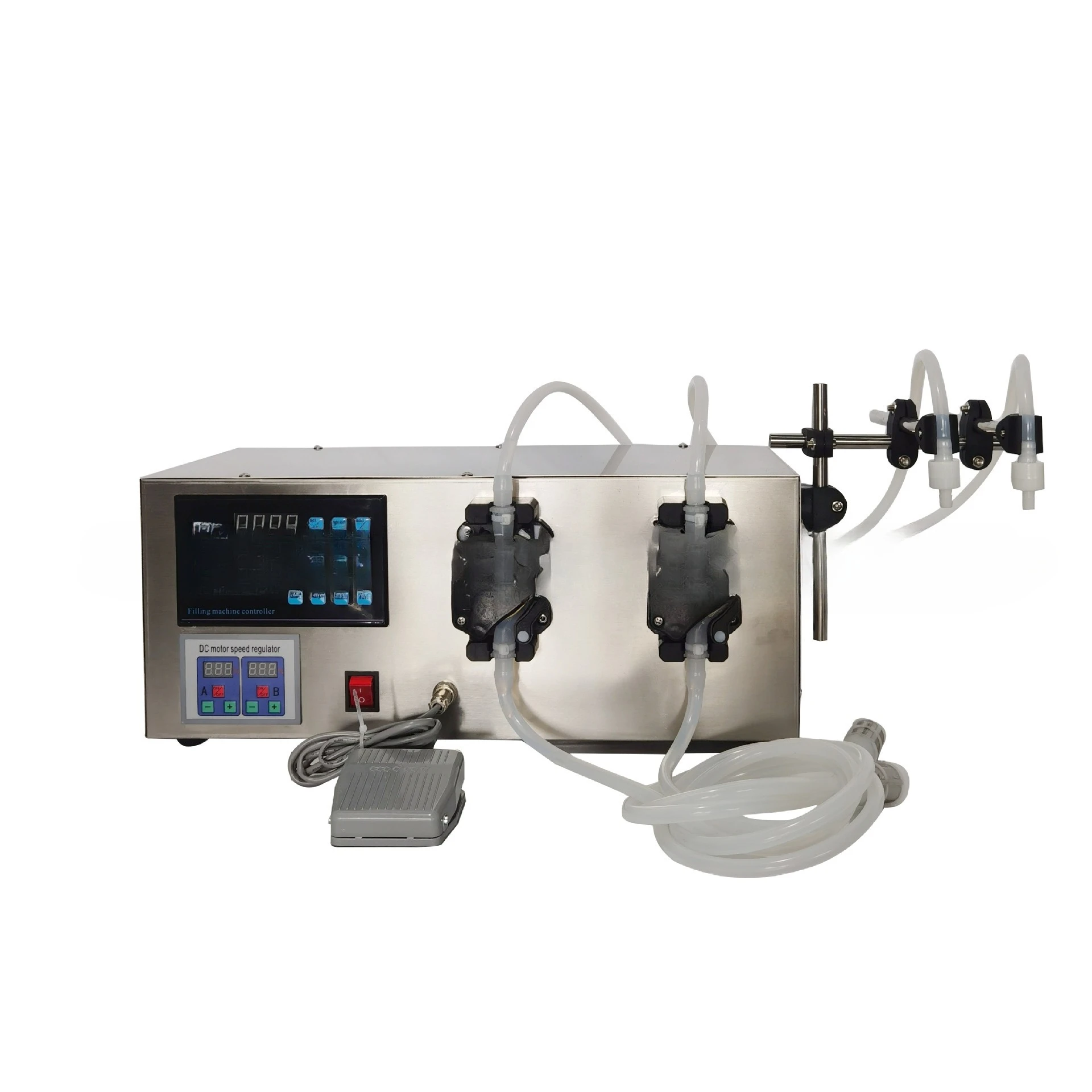 

double head GFK680 quantitative water agent alcohol disinfectant numerical control automatic filling machine