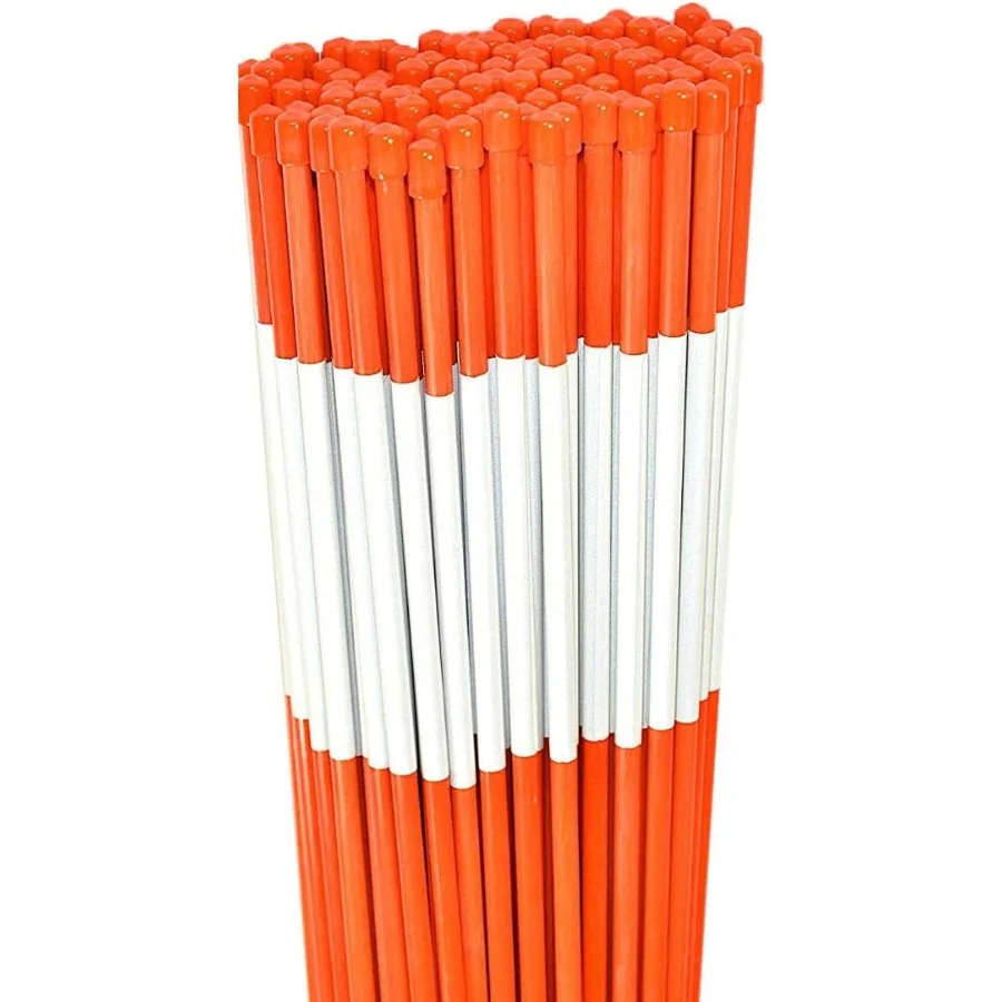 

Маркер подъездной дороги, снежные колья для зимнего обслуживания дорог, защитные опорные колья со светоотражающей лентой, диаметр 5/16 x 48, длинное волокно