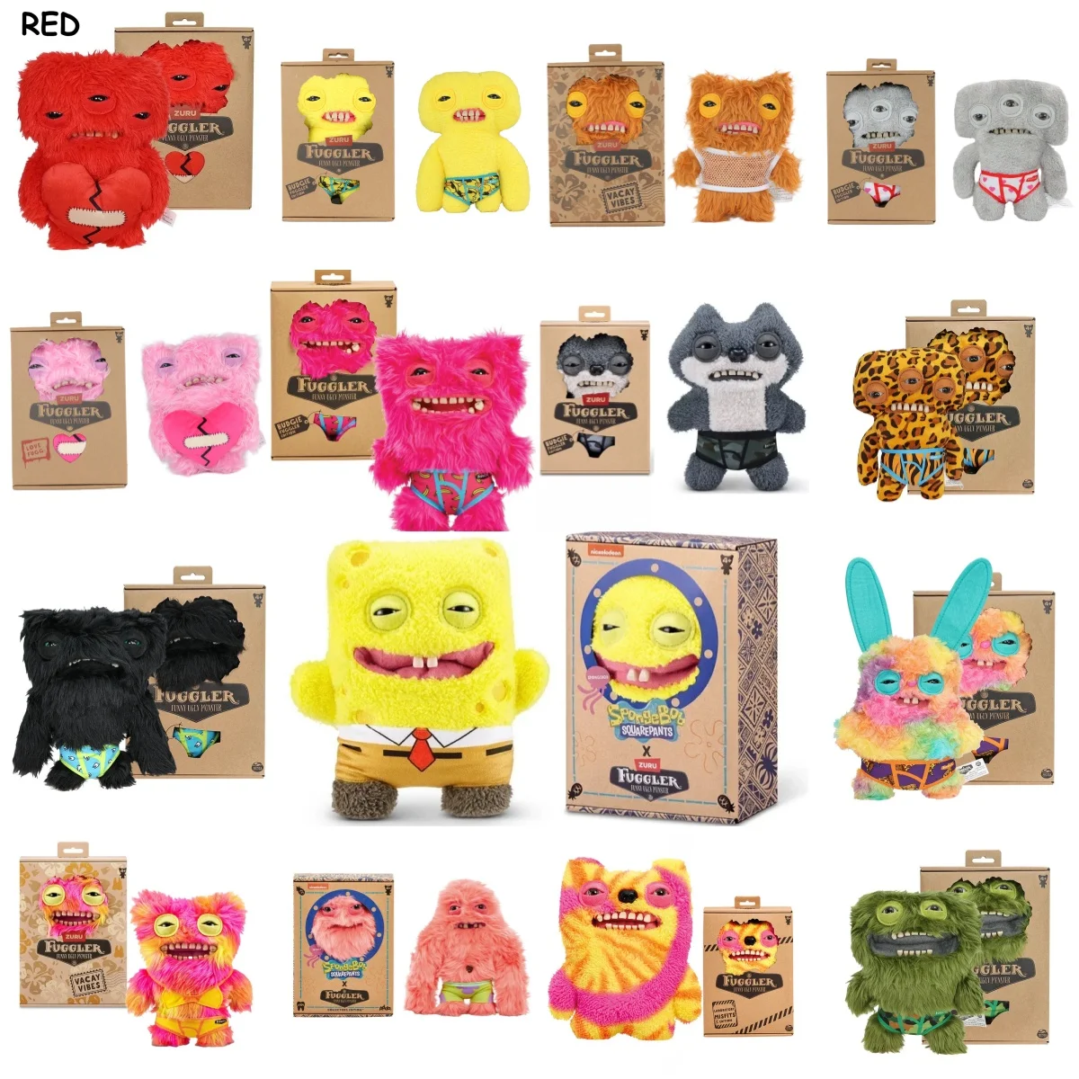 Fuggler Ugly Teeth Monster Plush Toys, Funny Vacay Vibes Underwear Series Stuffed Animals