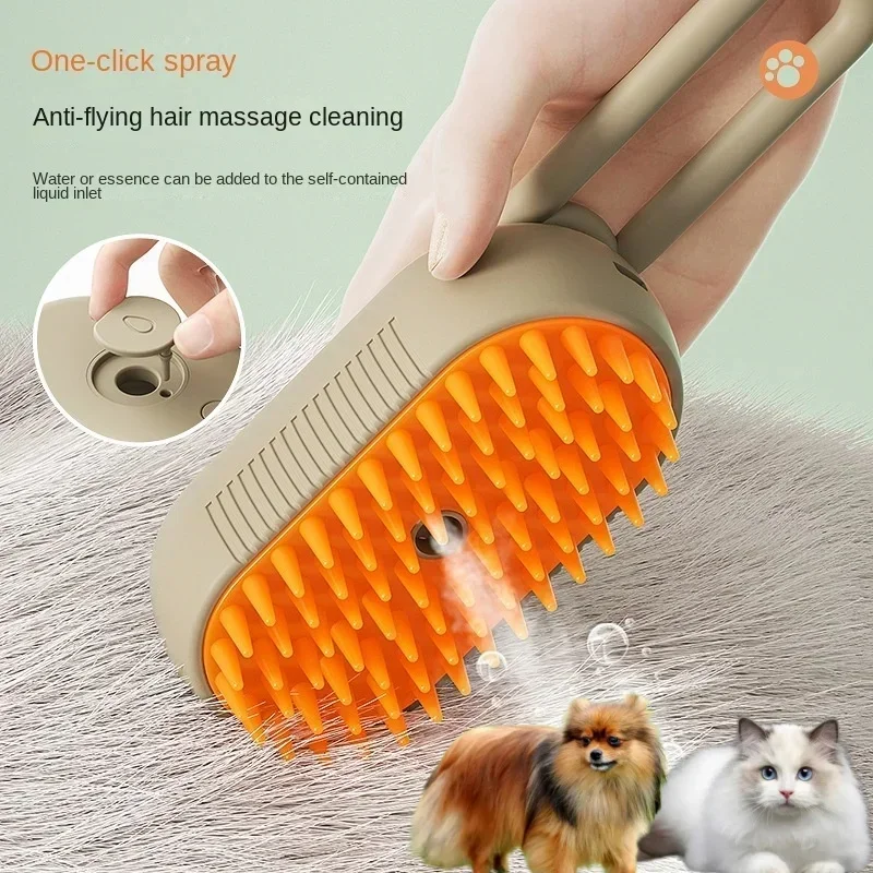 3 in 1 Steam Brush Dog Cleaning Steamy Spray Massage Beauty Comb Cat Brush Pets Accessories Pet Hair Removal Grooming Supplies