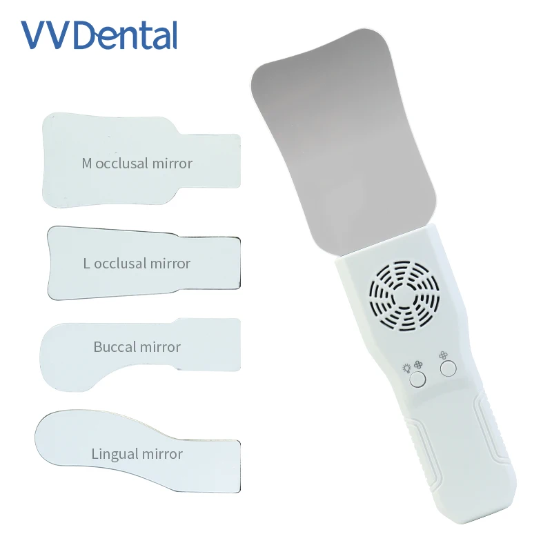 

Ортодонтические отражатели VVDental, противотуманные зеркала без запотевания со светодиодной подсветкой, внутриротовая фотография, нержавеющая сталь