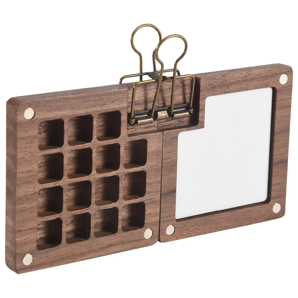 A07I draagbaar aquarelpalet, 15-kleuren schetsboekpalet, houten palettendoos, reisverfpalet (zonder kleuren)